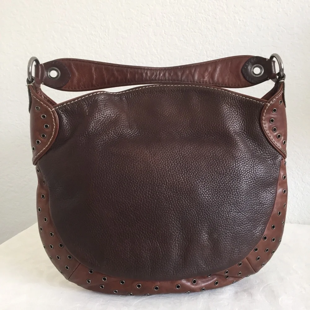 Michael Kors brown grommets hobo bag
